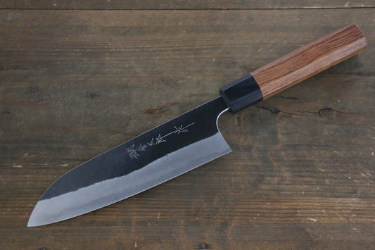 Thương hiệu Yoshimi Kato Thép siêu xanh Kurouchi Dao đa năng Santoku dao Nhật 165mm gỗ Honduras đenChuôi dao