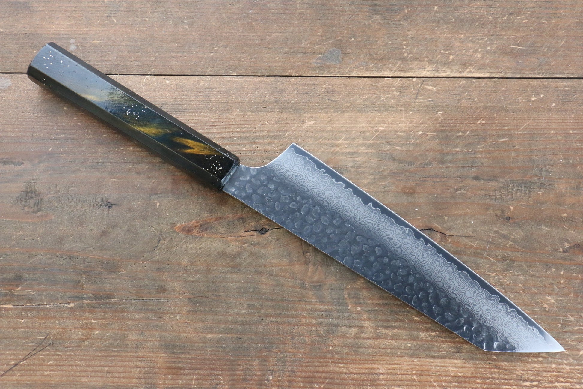 Sakai Takayuki VG10 33 Layer Damascus Kengata Gyuto Japanese Knife 190mm Live oak Lacquered (Saiu) Handle - Japanny - Best Japanese Knife