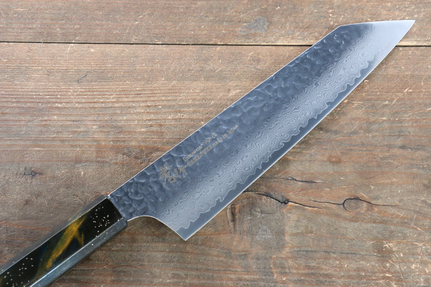 Sakai Takayuki VG10 33 Layer Damascus Kengata Gyuto Japanese Knife 190mm Live oak Lacquered (Saiu) Handle - Japanny - Best Japanese Knife