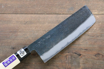 Kanetsune Blue Steel No.2 Kurouchi Nakiri Japanese Knife 165mm with Magnolia Handle - Japanny - Best Japanese Knife