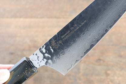 Sakai Takayuki VG10 33 Layer Damascus Kengata Santoku Japanese Knife 160mm with Live oak Lacquered (Saiu) Handle - Japanny - Best Japanese Knife