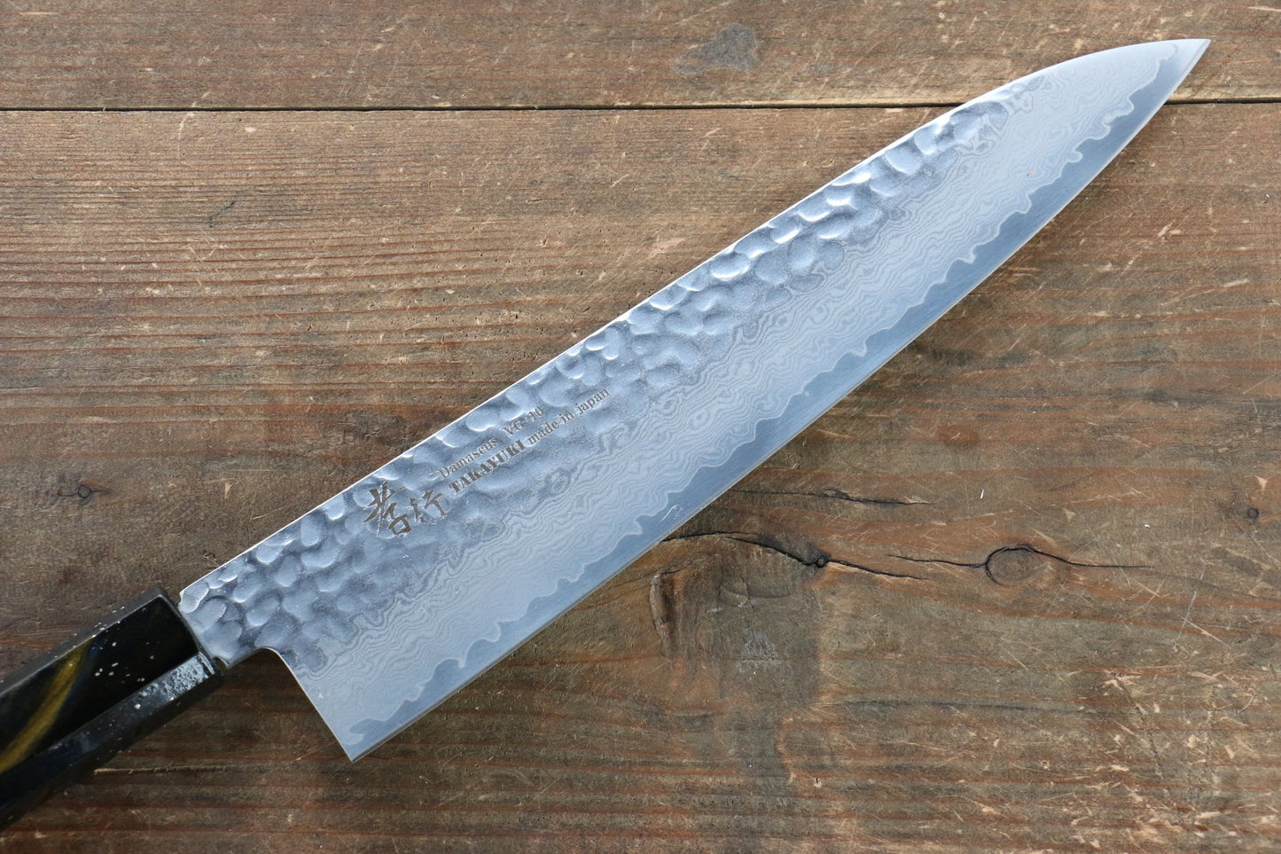 Sakai Takayuki VG10 33 Layer Damascus Gyuto Japanese Knife 240mm with Live oak Lacquered (Saiu) Handle - Japanny - Best Japanese Knife