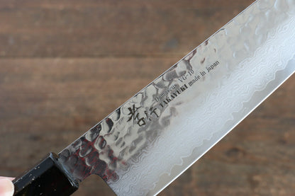 Sakai Takayuki VG10 33 Layer Damascus Gyuto Japanese Knife 240mm with Live oak Lacquered (Saiu) Handle - Japanny - Best Japanese Knife