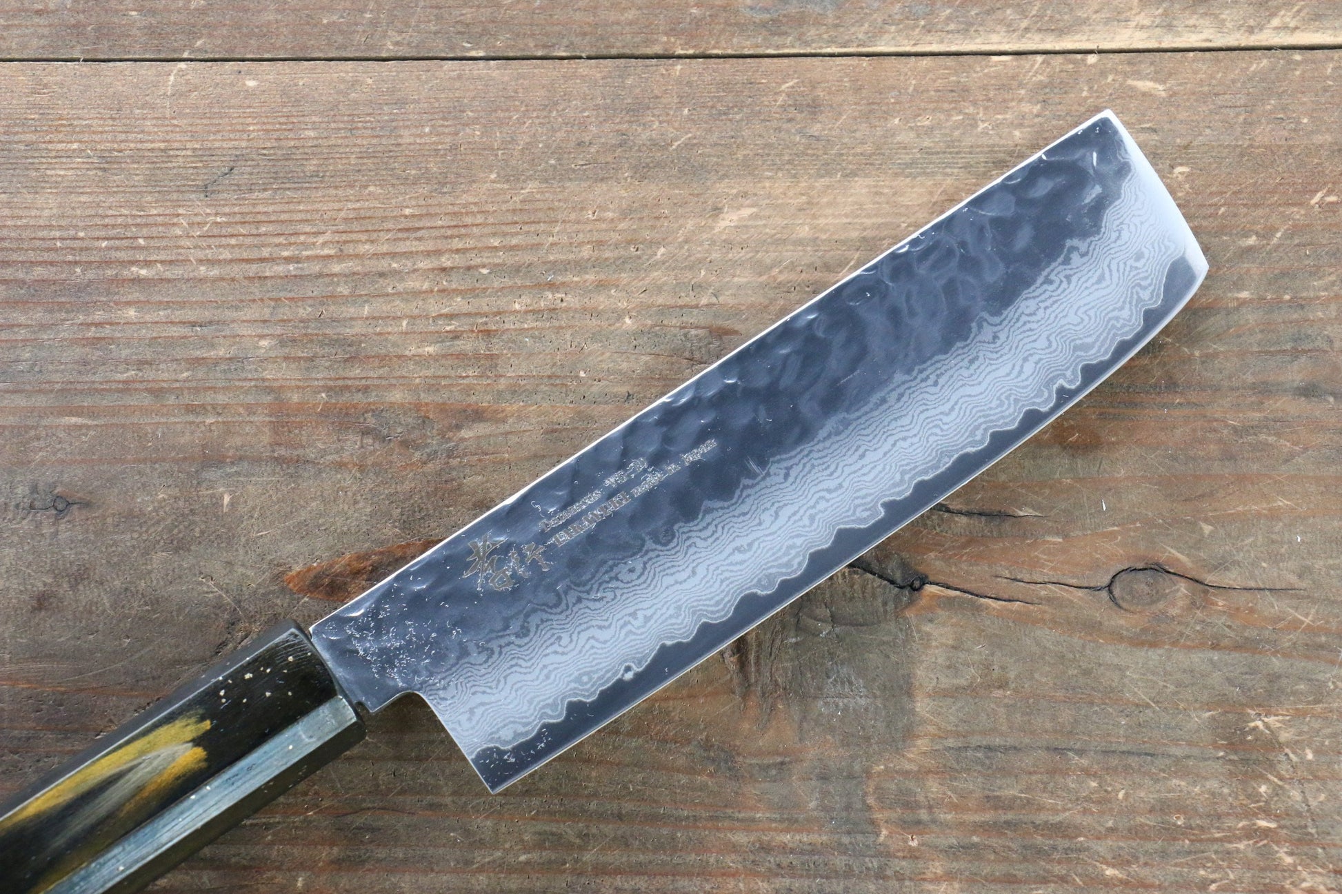 Sakai Takayuki VG10 33 Layer Damascus Nakiri Japanese Knife 160mm with Live oak Lacquered (Saiu) Handle - Japanny - Best Japanese Knife