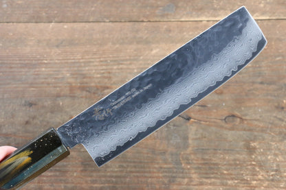 Sakai Takayuki VG10 33 Layer Damascus Nakiri Japanese Knife 160mm with Live oak Lacquered (Saiu) Handle - Japanny - Best Japanese Knife