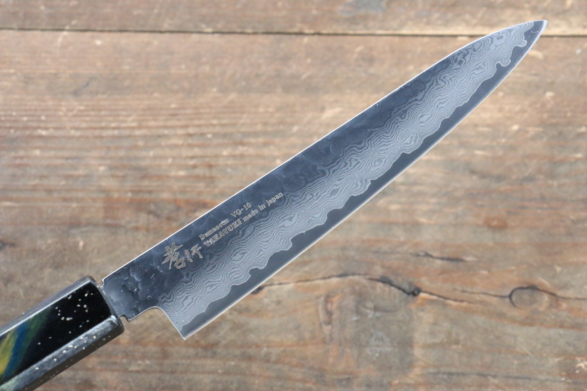 Sakai Takayuki VG10 33 Layer Damascus Petty-Utility Japanese Knife 150mm with Live oak Lacquered (Saiseki) Handle - Japanny - Best Japanese Knife