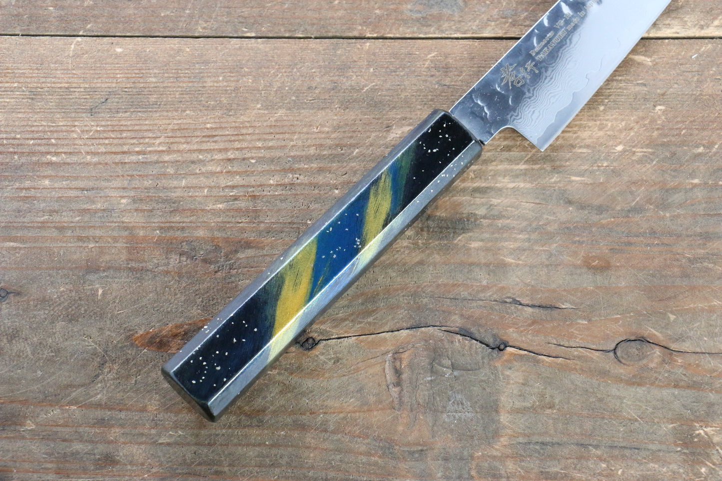 Sakai Takayuki VG10 33 Layer Damascus Petty-Utility Japanese Knife 150mm with Live oak Lacquered (Saiseki) Handle - Japanny - Best Japanese Knife