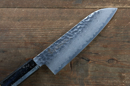 Sakai Takayuki VG10 33 Layer Damascus Santoku Japanese Knife 170mm with Live oak Lacquered (Saiseki) Handle - Japanny - Best Japanese Knife