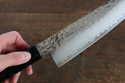 Sakai Takayuki VG10 33 Layer Damascus Santoku Japanese Knife 170mm with Live oak Lacquered (Saiseki) Handle - Japanny - Best Japanese Knife