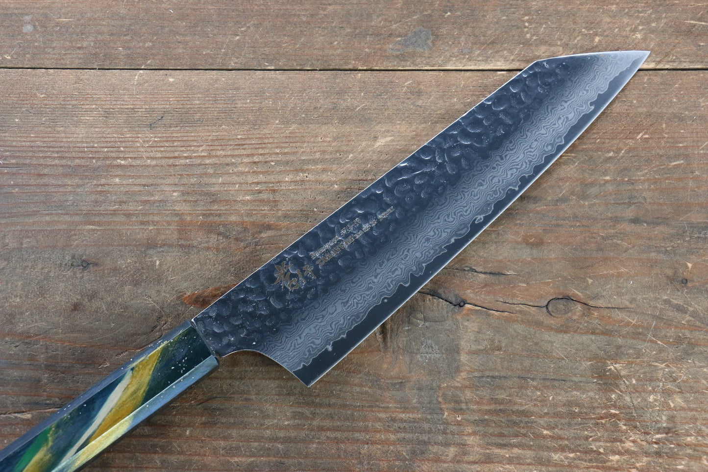 Sakai Takayuki VG10 33 Layer Damascus Kengata Gyuto Japanese Knife 190mm Live oak Lacquered (Saiseki) Handle - Japanny - Best Japanese Knife