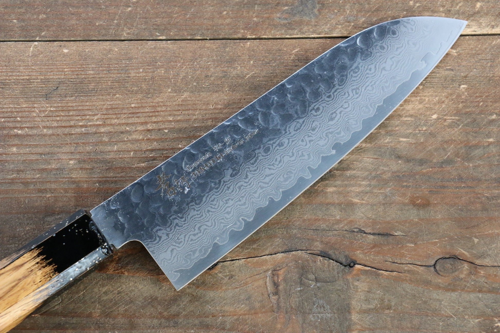 Sakai Takayuki VG10 33 Layer Damascus Santoku Japanese Knife 170mm with Live oak Lacquered (Kokushin) Handle - Japanny - Best Japanese Knife