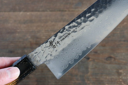 Sakai Takayuki VG10 33 Layer Damascus Santoku Japanese Knife 170mm with Live oak Lacquered (Kokushin) Handle - Japanny - Best Japanese Knife