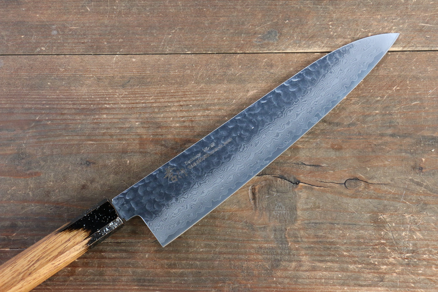 Sakai Takayuki VG10 33 Layer Damascus Gyuto Japanese Knife 240mm with Live oak Lacquered (Kokushin) Handle - Japanny - Best Japanese Knife