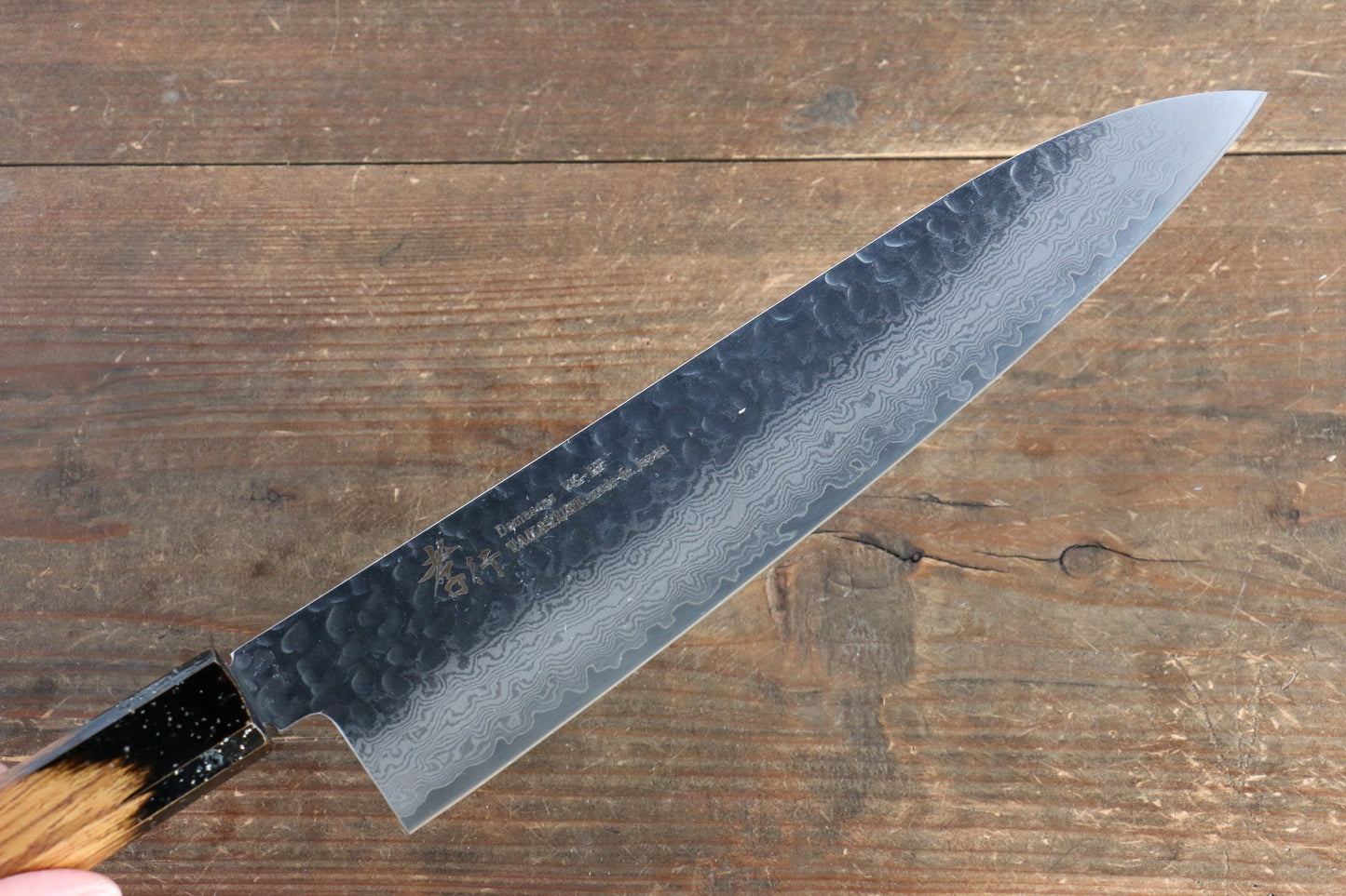 Sakai Takayuki VG10 33 Layer Damascus Gyuto Japanese Knife 240mm with Live oak Lacquered (Kokushin) Handle - Japanny - Best Japanese Knife