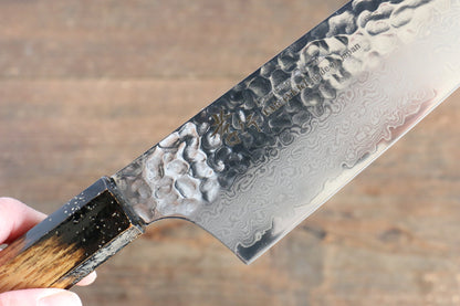 Sakai Takayuki VG10 33 Layer Damascus Kengata Gyuto Japanese Knife 190mm Live oak Lacquered (Kokushin) Handle - Japanny - Best Japanese Knife