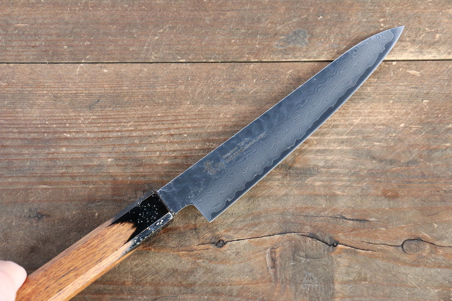 Sakai Takayuki VG10 33 Layer Damascus Petty-Utility Japanese Knife 150mm with Live oak Lacquered (Kokushin) Handle - Japanny - Best Japanese Knife