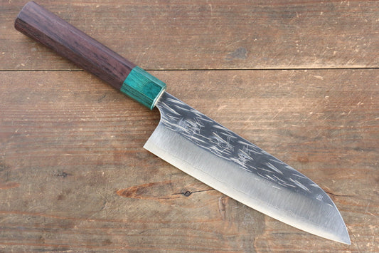 Yu Kurosaki Juhyo R2/SG2 Hammered Santoku Japanese Knife 165mm with Shitan Handle - Japanny - Best Japanese Knife