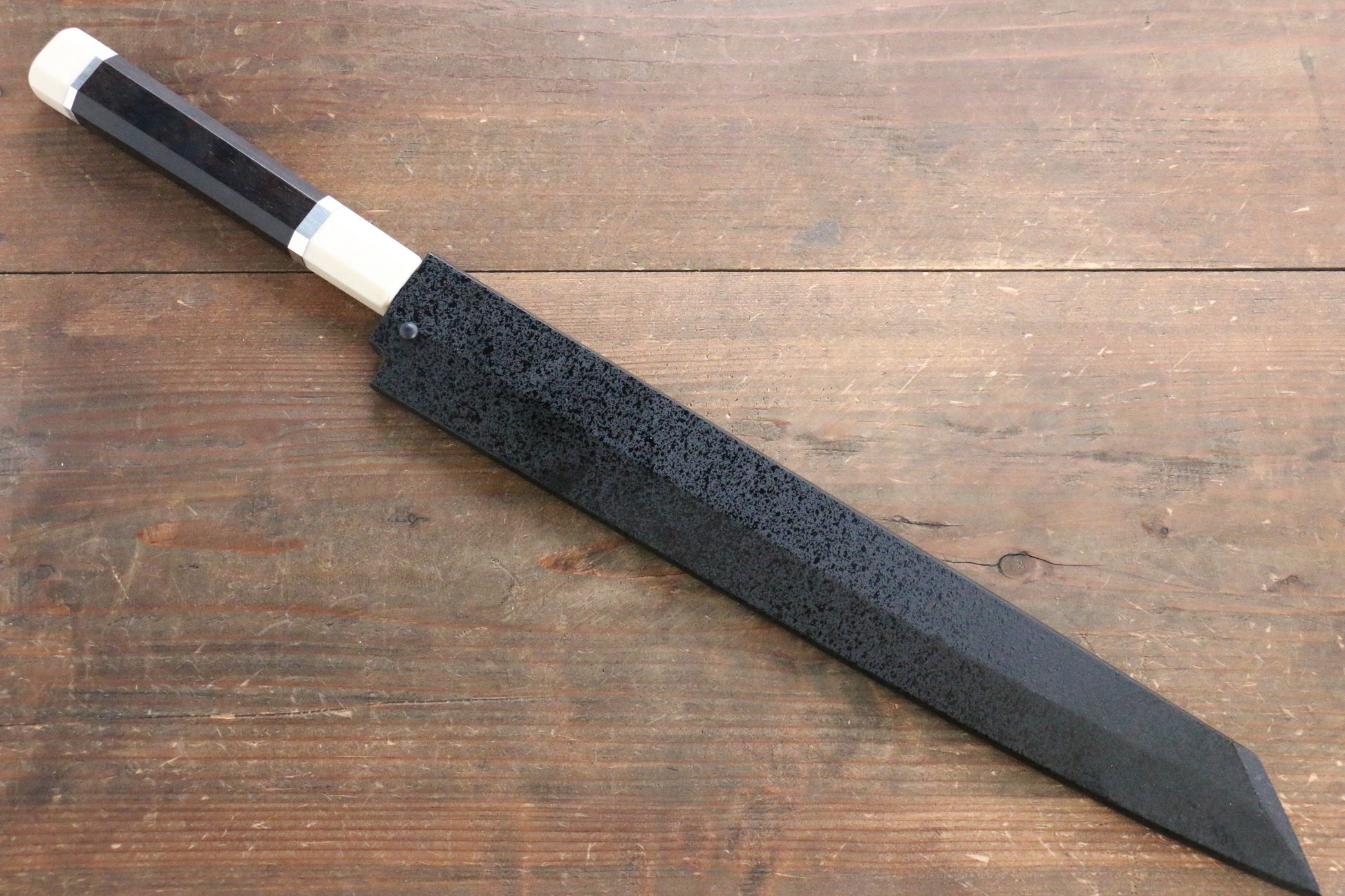 Sakai Takayuki Kiba (Japanny Exclusive Edition) Silver Steel No.3 Damascus Kiritsuke Yanagiba Japanese Knife 300mm with Saya - Japanny - Best Japanese Knife