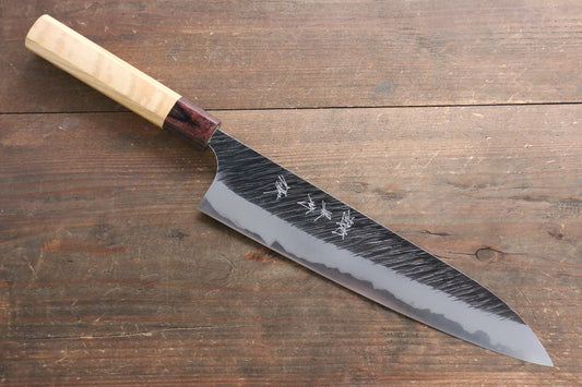 Yu Kurosaki Fujin Blue Super Hammered Gyuto Japanese Knife 240mm with Keyaki  (Japanese Elm) Handle - Japanny - Best Japanese Knife