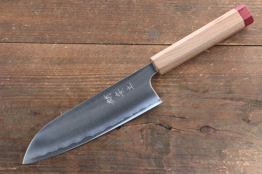 Katsushige Anryu Blue Steel Santoku Japanese Knife 165mm American Cherry - Japanny - Best Japanese Knife