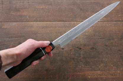 Shigeki Tanaka Blue Steel No.2 Damascus Yanagiba Japanese Knife 270mm with Ebony Wood Handle - Japanny - Best Japanese Knife