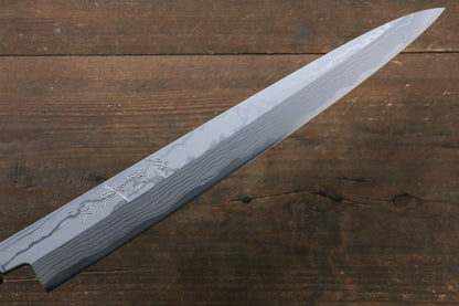 Shigeki Tanaka Blue Steel No.2 Damascus Yanagiba Japanese Knife 300mm with Ebony Wood Handle - Japanny - Best Japanese Knife