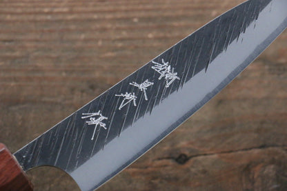 Yu Kurosaki Blue Super Hammered Petty-Utility Japanese Knife 120mm with Shitan Handle (ferrule: Honduras) - Japanny - Best Japanese Knife