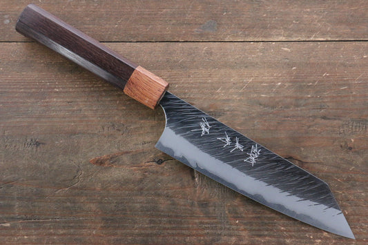Yu Kurosaki Blue Super Hammered Bunka Japanese Knife 165mm with Shitan Handle (ferrule: Honduras) - Japanny - Best Japanese Knife