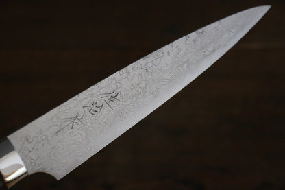 Takeshi Saji R2/SG2 Diamond Finish Damascus Petty Japanese Chef Knife 150mm with Iron Wood handle - Japanny - Best Japanese Knife