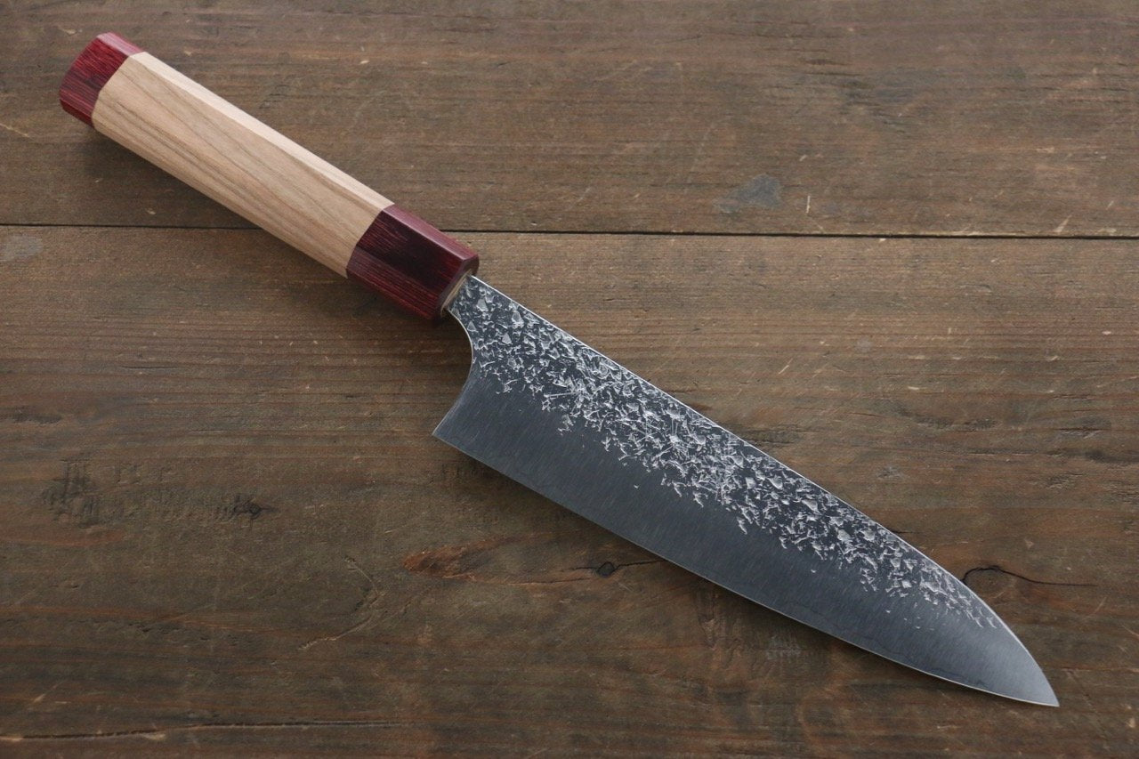 Yu Kurosaki Shizuku R2/SG2 Hammered Gyuto Japanese Chef Knife 180mm with American Cherry Handle - Japanny - Best Japanese Knife