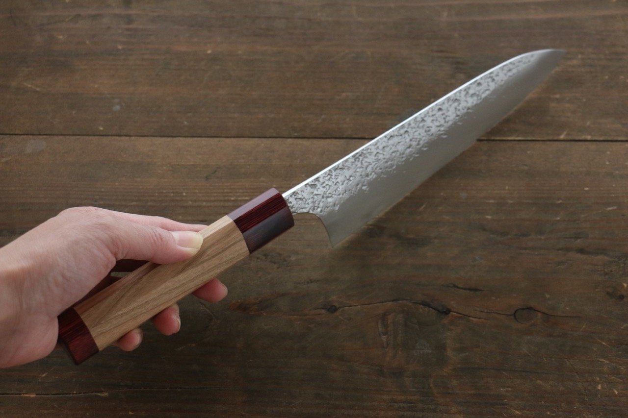 Yu Kurosaki Shizuku R2/SG2 Hammered Gyuto Japanese Chef Knife 180mm with American Cherry Handle - Japanny - Best Japanese Knife