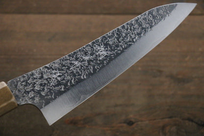 Yu Kurosaki R2/SG2  Hammered Small Santoku Japanese Chef Knife 160mm with lacquered Handle - Japanny - Best Japanese Knife