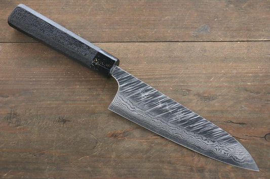 Yu Kurosaki Fujin VG10 Damascus Small Santoku Japanese Chef Knife 150mm lacquered Handle - Japanny - Best Japanese Knife