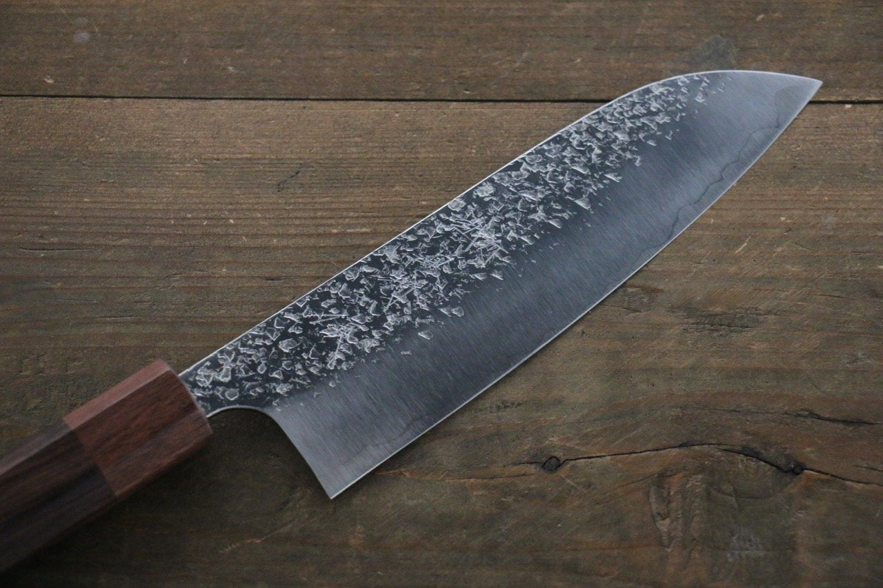 Yu Kurosaki Shizuku R2/SG2 Hammered Santoku Japanese Chef Knife 165mm with Shitan Handle - Japanny - Best Japanese Knife