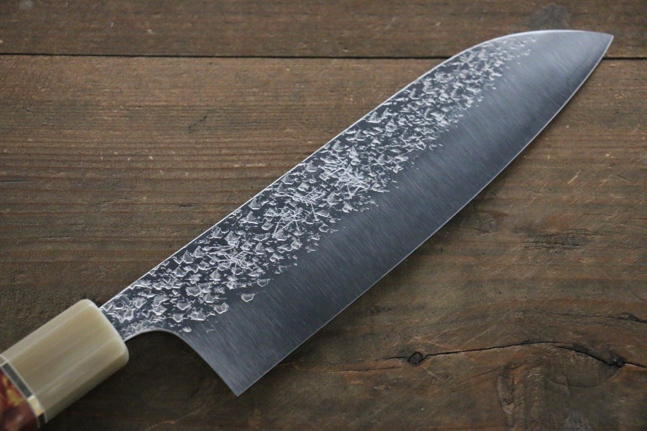 Yu Kurosaki Shizuku R2/SG2 Hammered Santoku Japanese Chef Knife 180mm with Maple Handle - Japanny - Best Japanese Knife