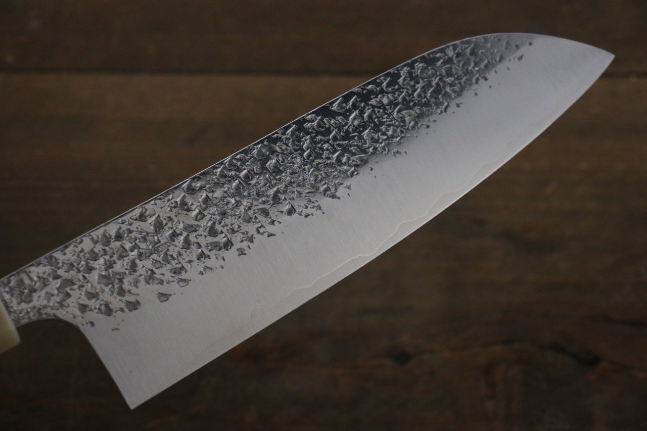 Yu Kurosaki Shizuku R2/SG2 Hammered Santoku Japanese Chef Knife 180mm with Maple Handle - Japanny - Best Japanese Knife