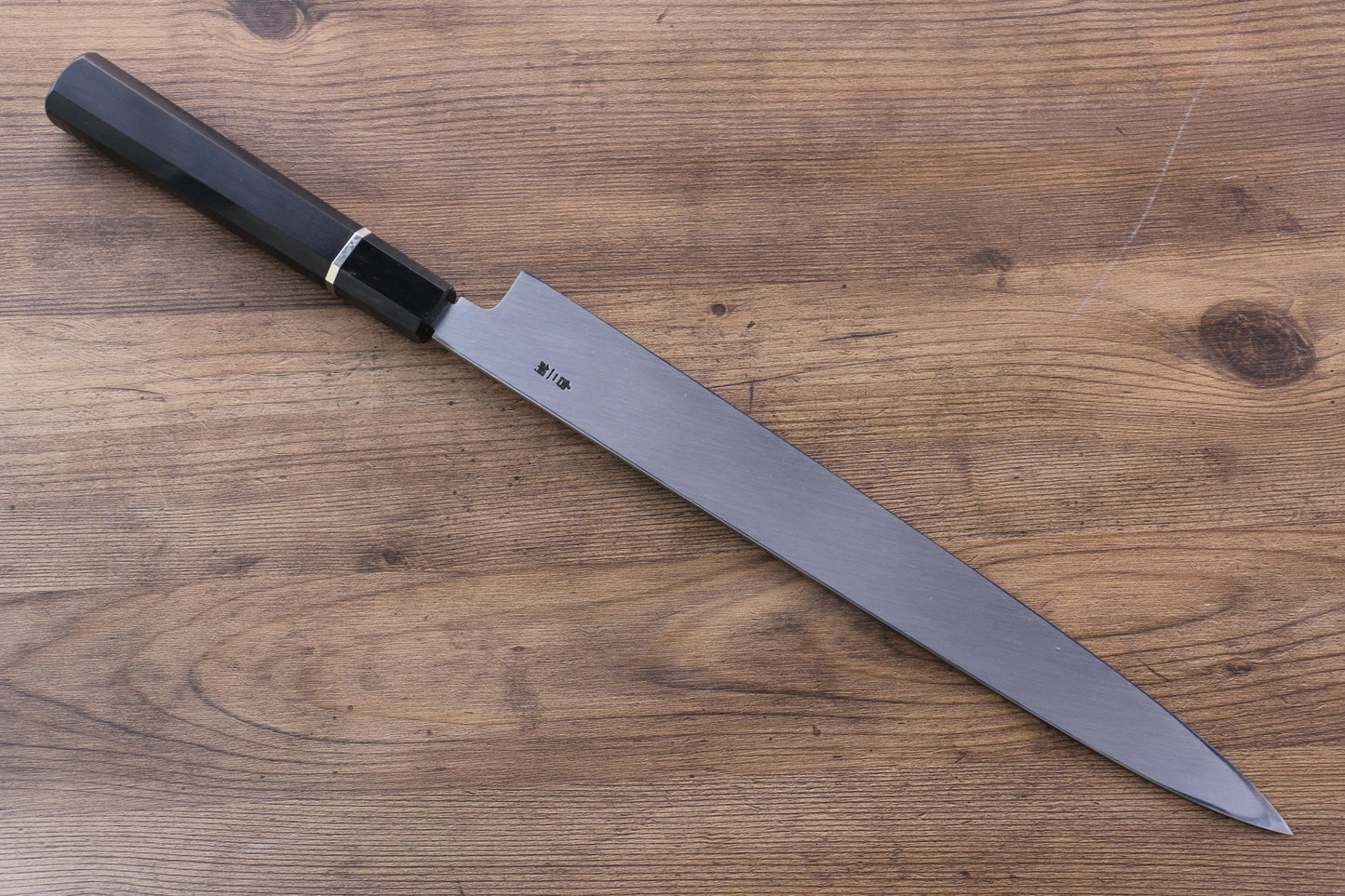 Sakai Takayuki Honyaki White Steel No.2 Yanagiba Japanese Knife 300mm Ebony with Ring Handle with Sheath - Japanny - Best Japanese Knife