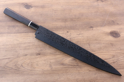 Sakai Takayuki Honyaki White Steel No.2 Yanagiba Japanese Knife 300mm Ebony with Ring Handle with Sheath - Japanny - Best Japanese Knife