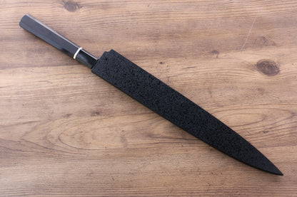 Sakai Takayuki Honyaki White Steel No.2 Yanagiba Japanese Knife 300mm Ebony with Ring Handle with Sheath - Japanny - Best Japanese Knife