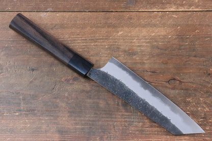 Yu Kurosaki Shizuku Blue Super Hammered Bunka Japanese Knife 165mm Shitan Handle - Japanny - Best Japanese Knife