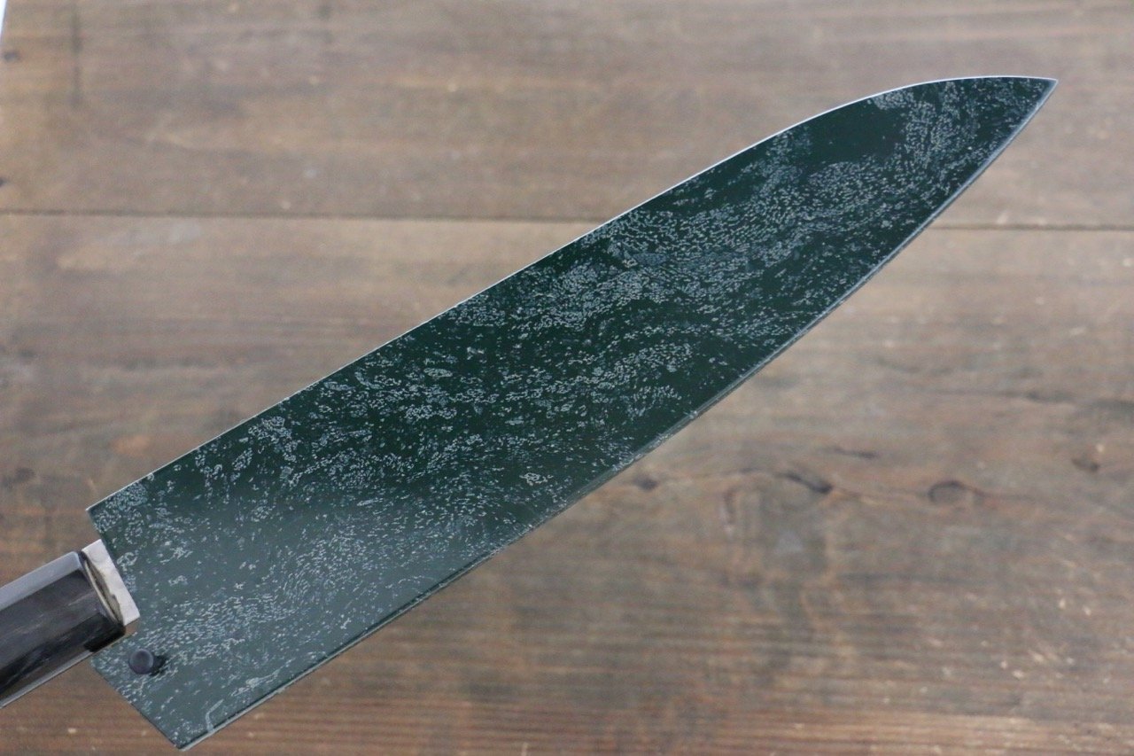 Sakai Takayuki 45 Layer Damascus Hammered Gyuto Japanese Chef Knife 240mm Green Lacquered Handle With Saya - Japanny - Best Japanese Knife