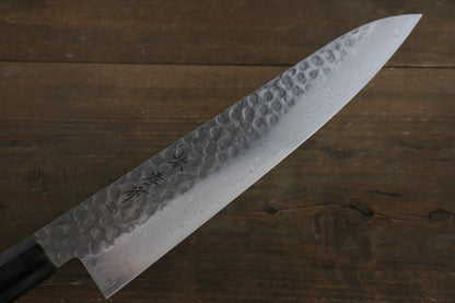 Sakai Takayuki 45 Layer Damascus Hammered Gyuto Japanese Chef Knife 240mm Green Lacquered Handle With Saya - Japanny - Best Japanese Knife