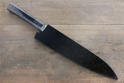 Sakai Takayuki 45 Layer Damascus Hammered Gyuto Japanese Chef Knife 210mm Gold Dots Lacquered Handle With Saya - Japanny - Best Japanese Knife