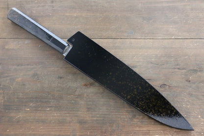 Sakai Takayuki 45 Layer Damascus Hammered Gyuto Japanese Chef Knife 240mm Gold Dots Lacquered Handle With Saya - Japanny - Best Japanese Knife