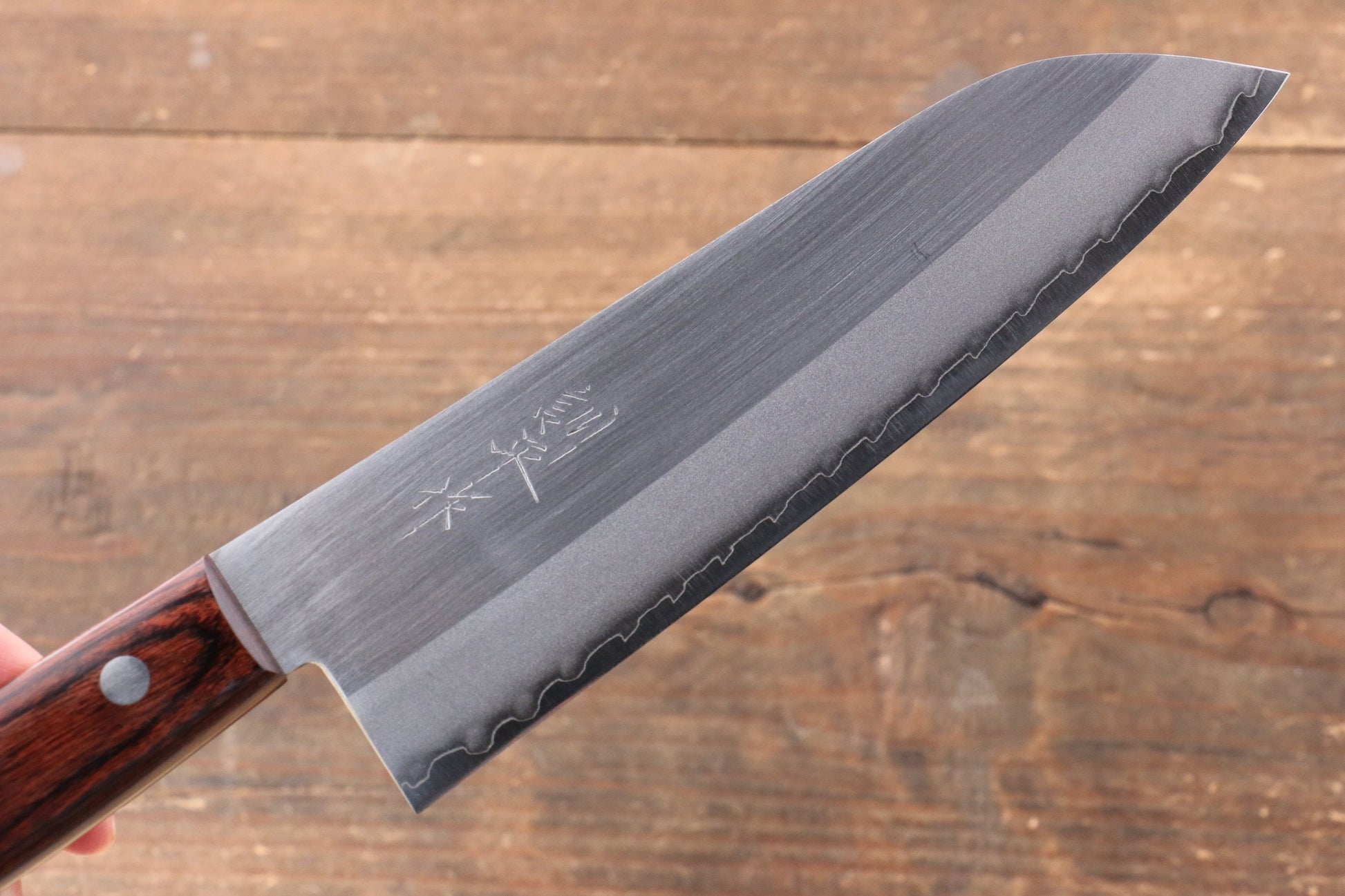 Kunihira VG1 Migaki Finished Santoku Japanese Knife 170mm Mahogany Handle - Japanny - Best Japanese Knife