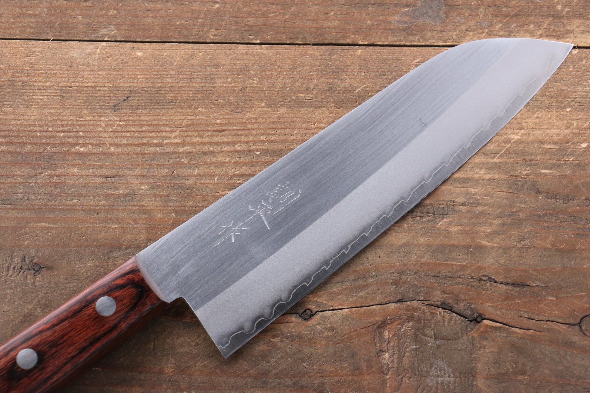 Kunihira VG1 Migaki Finished Santoku Japanese Knife 170mm Mahogany Handle - Japanny - Best Japanese Knife