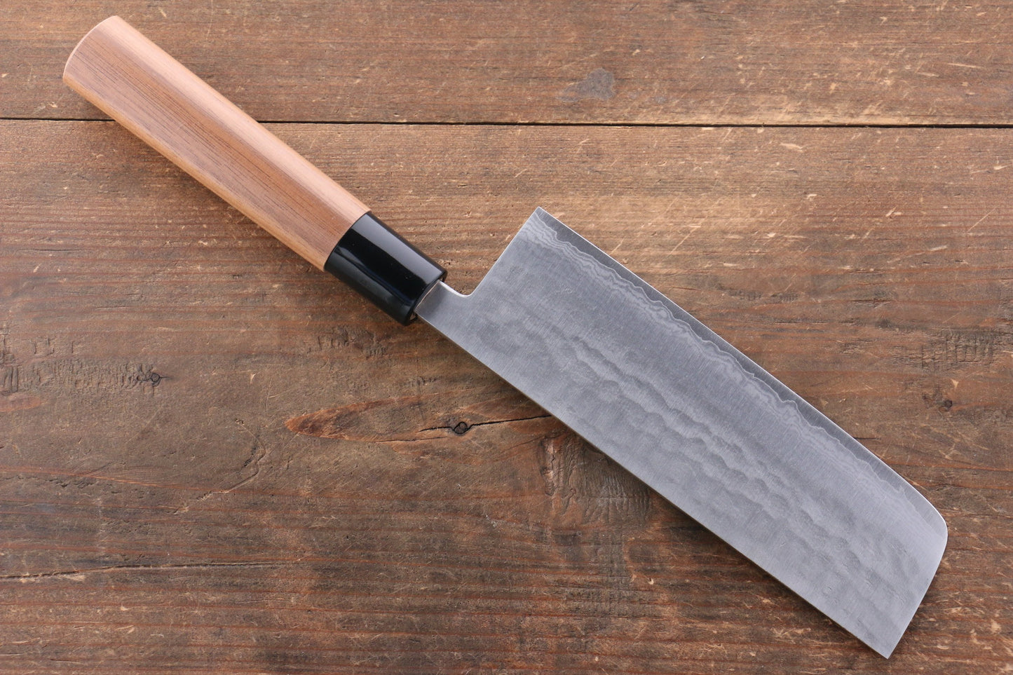 Kunihira Tanryu VG1 Damascus Nakiri Japanese Knife 165mm Walnut Handle - Japanny - Best Japanese Knife