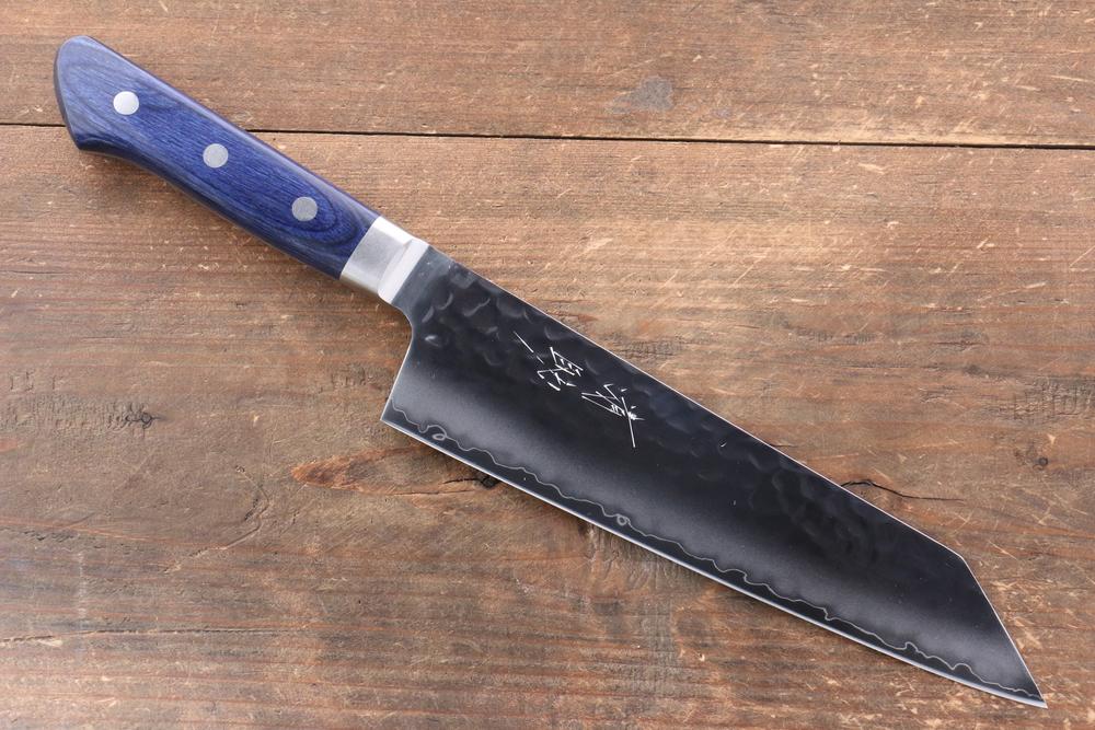 Thương hiệu Seisuke Aonashi AUS10 Rèn thủ công Dao đa năng Santoku (Kiritsuke) dao Nhật 195mm chuôi dao gỗ ép xanh, có kèm bao