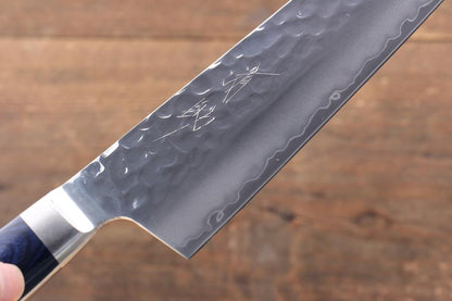 Marke Seisuke Aonashi AUS10 Handgeschmiedetes Santoku-Mehrzweckmesser (Kiritsuke), japanisches Messer, 195 mm grüner Sperrholzgriff, mit Scheide