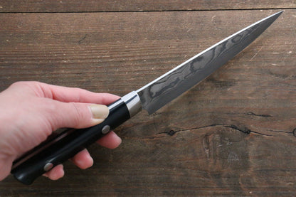 Takeshi Saji VG10 Black Damascus Petty Japanese Chef Knife 135mm with Black Micarta Handle - Japanny - Best Japanese Knife